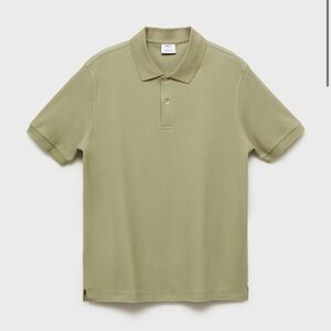 Mango Men's Olive Polo Shirt